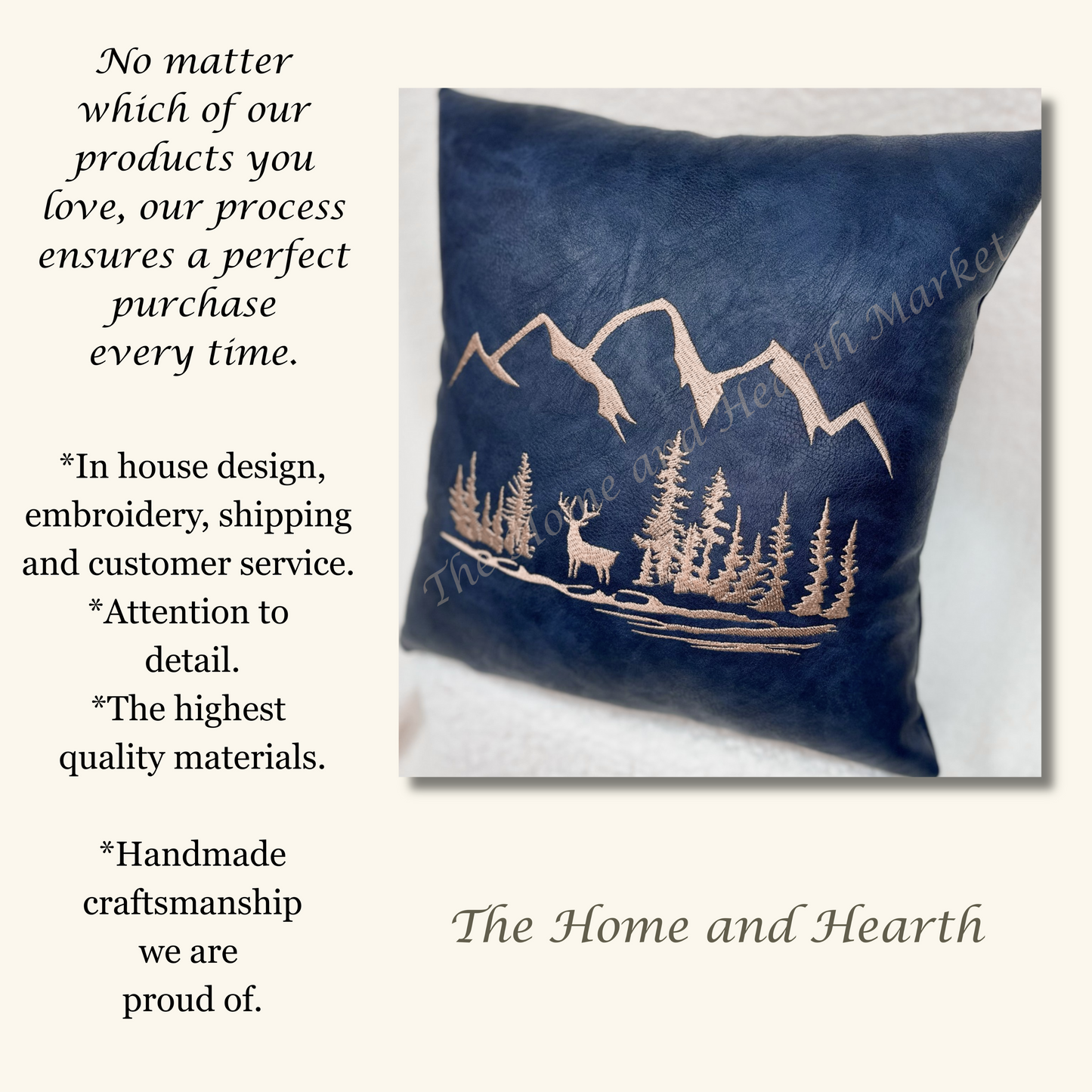 Custom Leather Monogram Pillow – Rustic Wedding Gift for Bride, Personalized Anniversary Cushion