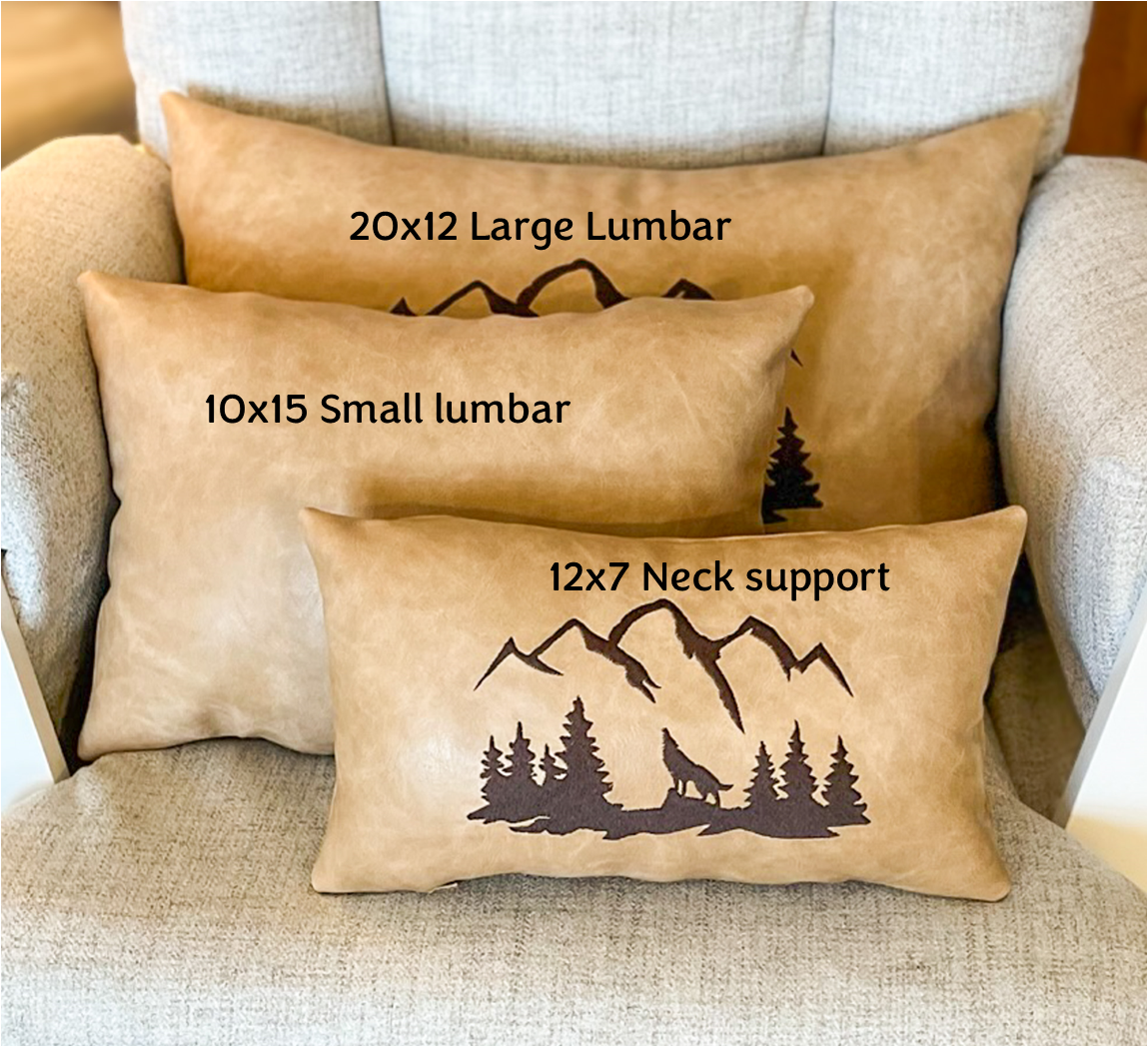 Leather deer pillow cabin decor