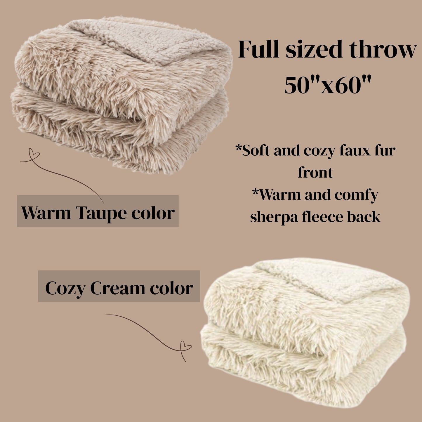Custom Name Blanket with Leather Patch – Personalized Faux Fur Sherpa Throw