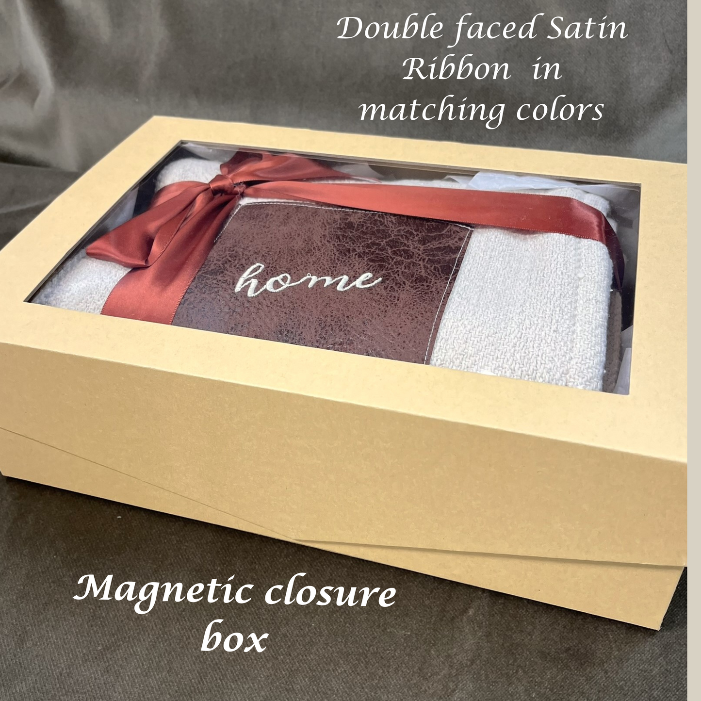 Personalized embroidered leather patch blanket, custom cotton throw blanket for gifting