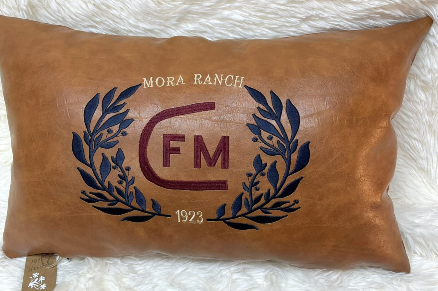 Personalized Vegan Leather Horse Racing Pillow – Equestrian Decor