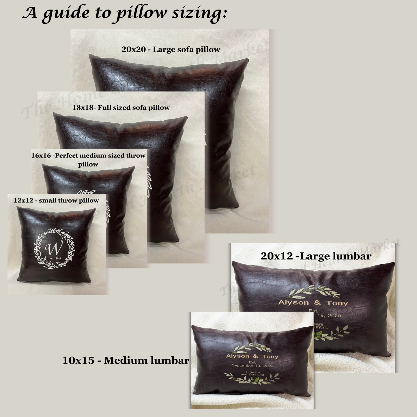 Custom Brand Pillows Leather