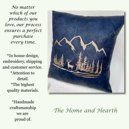 Coastal Cowboy Decor Pillow – Handmade Western Throw with Custom Brand Embroidery