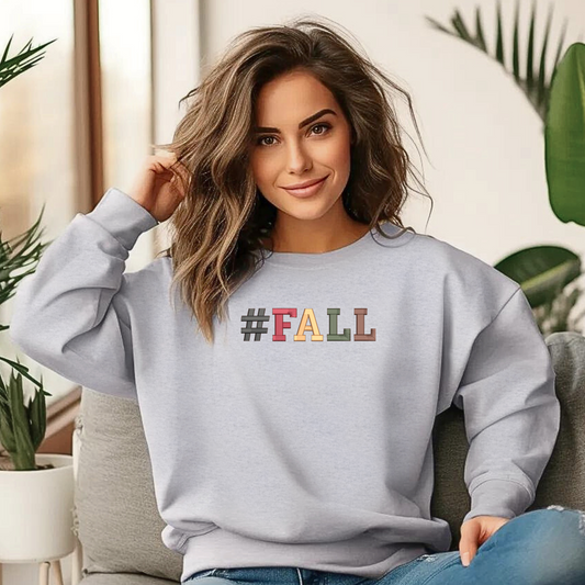 Embroidered sweatshirt for fall, heavy blend sweatshirt with fall theme