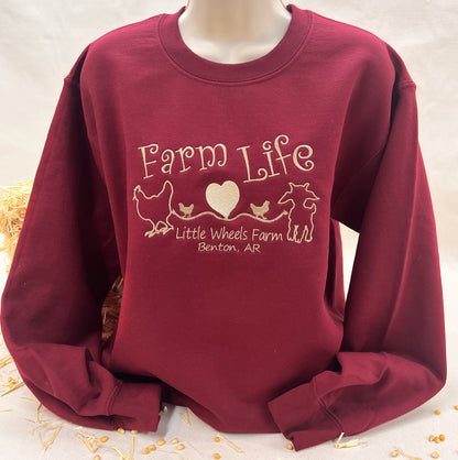 Custom Farm Name Embroidered Sweatshirt