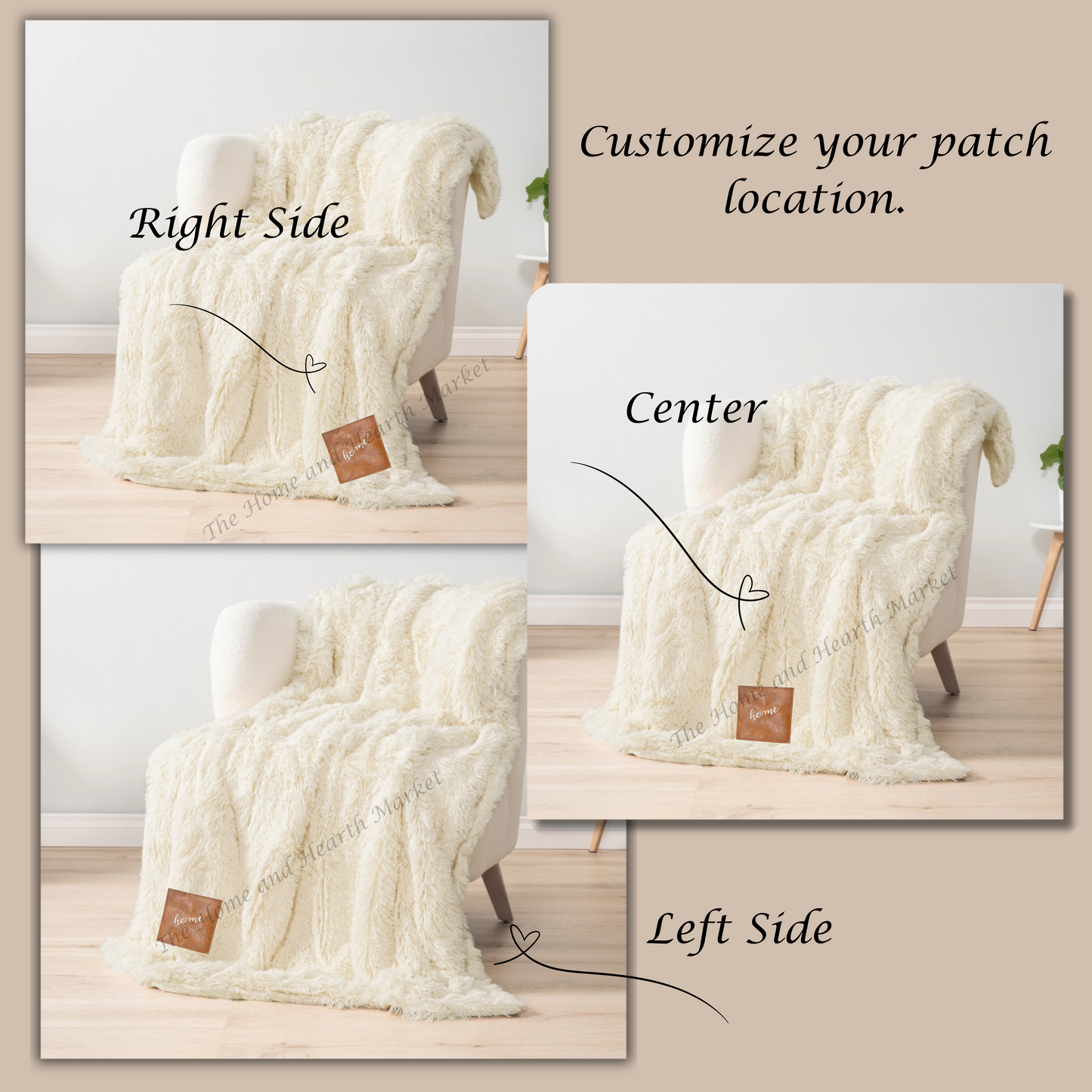 Embroidered Sherpa Blanket | Personalized Vegan Leather Patch Throw | Gift-Ready | Made in Colorado