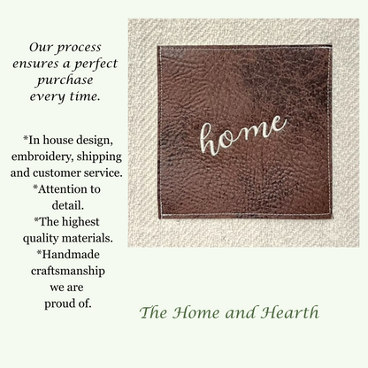 Personalized embroidered leather patch blanket, custom cotton throw blanket for gifting