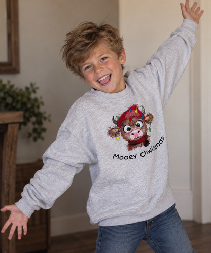 Embroidered Highland Cow Christmas Sweatshirt – Mooey Chwismas