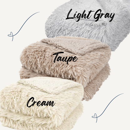 Custom Name Blanket – Faux Fur Throw with Embroidered Leather Patch