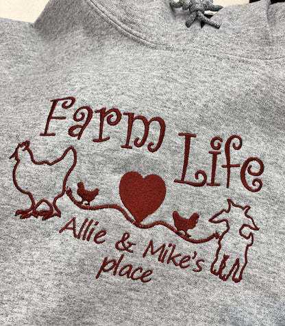 Custom Farm Name Embroidered Sweatshirt
