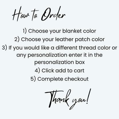 Custom Name Blanket – Faux Fur Throw with Embroidered Leather Patch