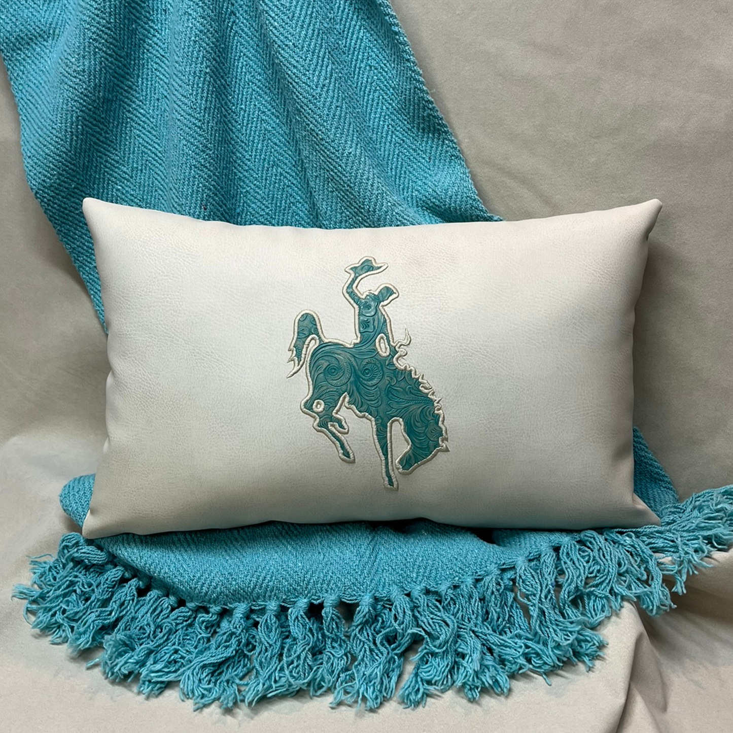 Coastal Cowboy Decor Pillow – Handmade Western Throw with Custom Brand Embroidery