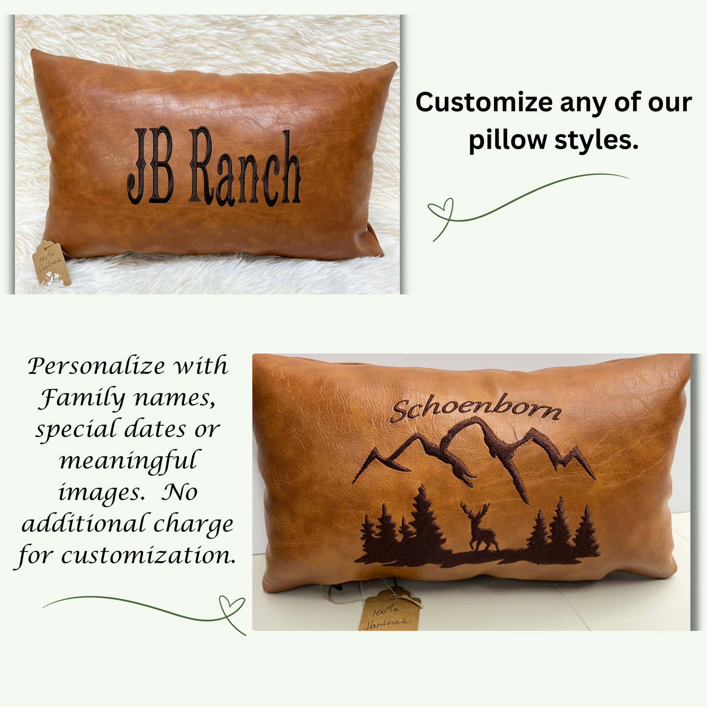 Coastal Cowboy Decor Pillow – Handmade Western Throw with Custom Brand Embroidery