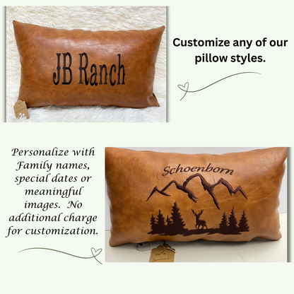 Coastal Cowboy Decor Pillow – Handmade Western Throw with Custom Brand Embroidery