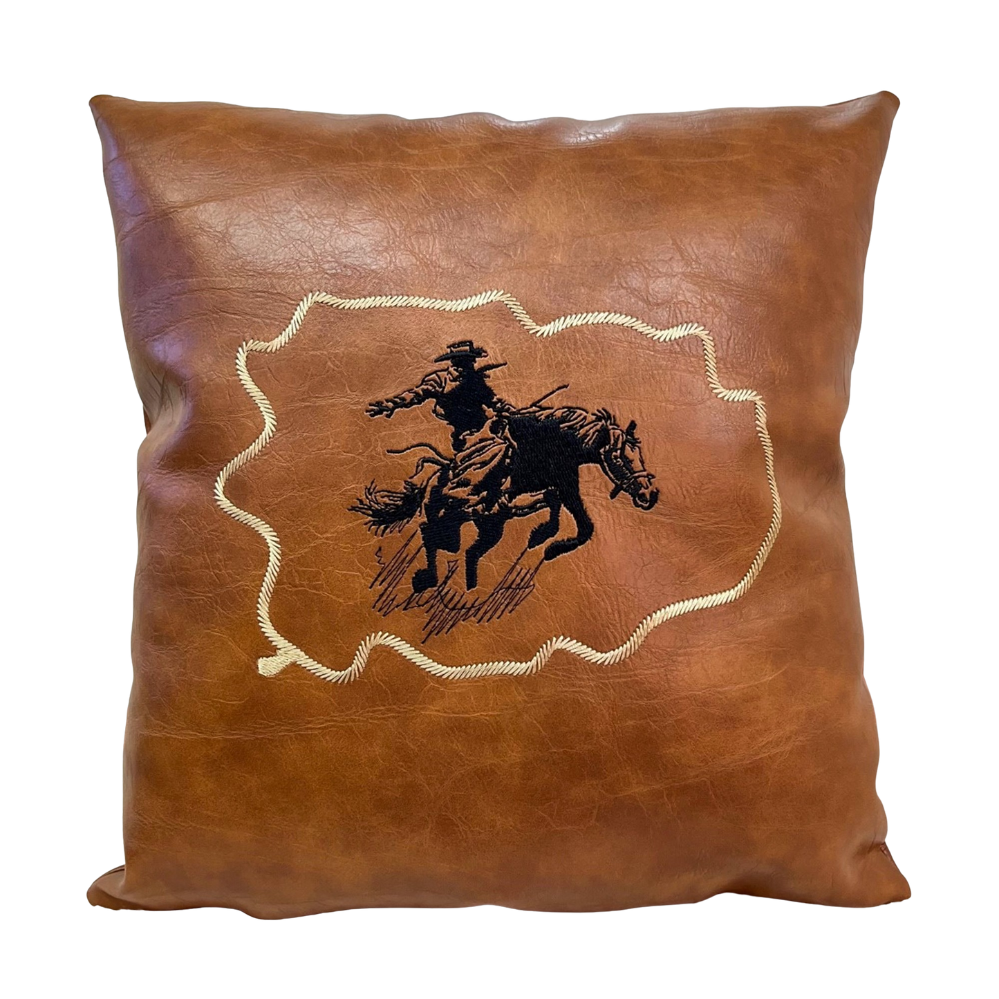 Leather rodeo lumbar pillow, Cowboy decoration throw pillow cushion covers