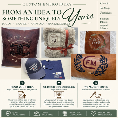 Personalized Embroidered Blanket – Custom Name, Logo or Brand, Non-Shedding Faux Fur Throw
