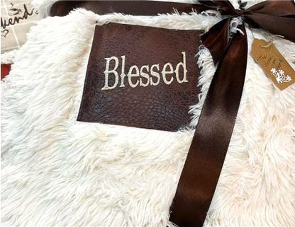Custom Longhorn Western Ranch Blanket – Ranch Name, Cattle Brand or Design, Non-Shedding Faux Fur Throw