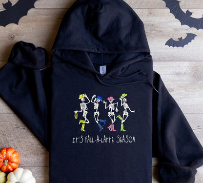 Embroidered Western Fall Sweatshirt, Fa-La-Latte Season