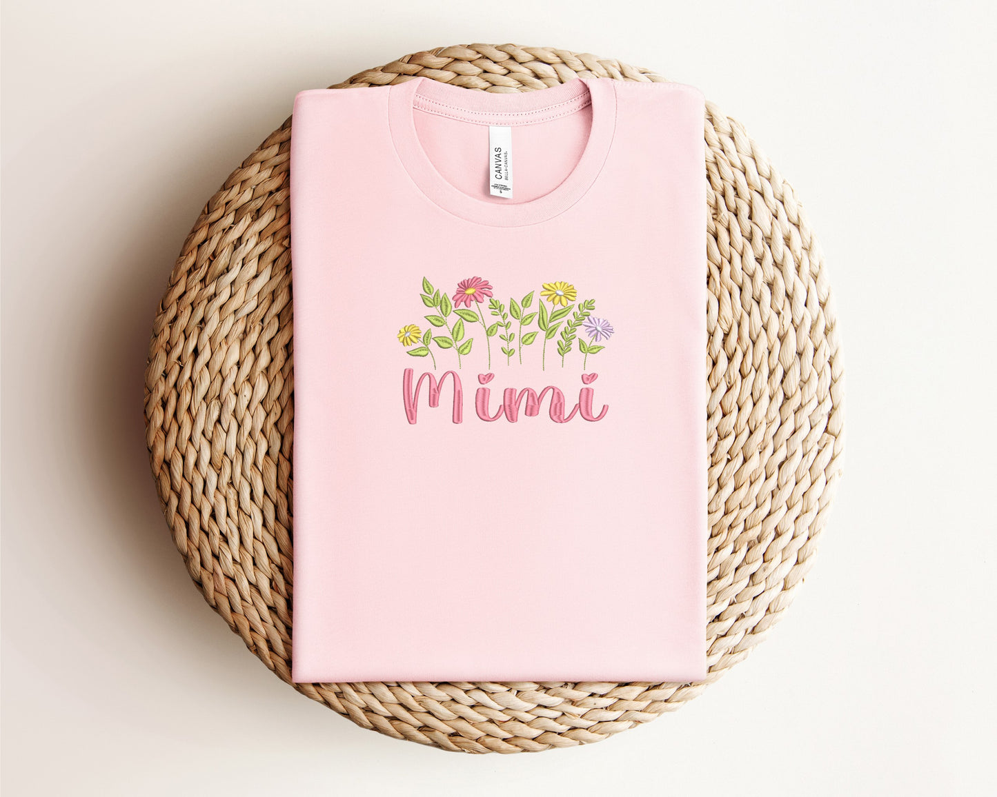 Personalized Mimi Nana T-Shirt for gift and pregnancy announcement, embroidered Mimi shirt