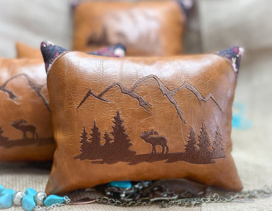 Cabin throw pillows Rustic lodge decor original elk pillow