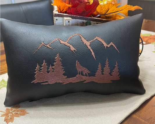 Cabin throw pillows and rustic lodge decor chocolate leather