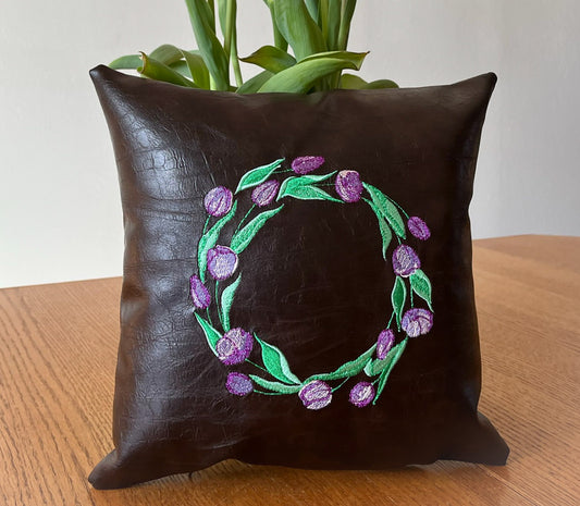 Decorative leather spring accent pillows